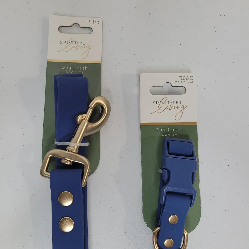 Blue Dog Leash and Collar Set